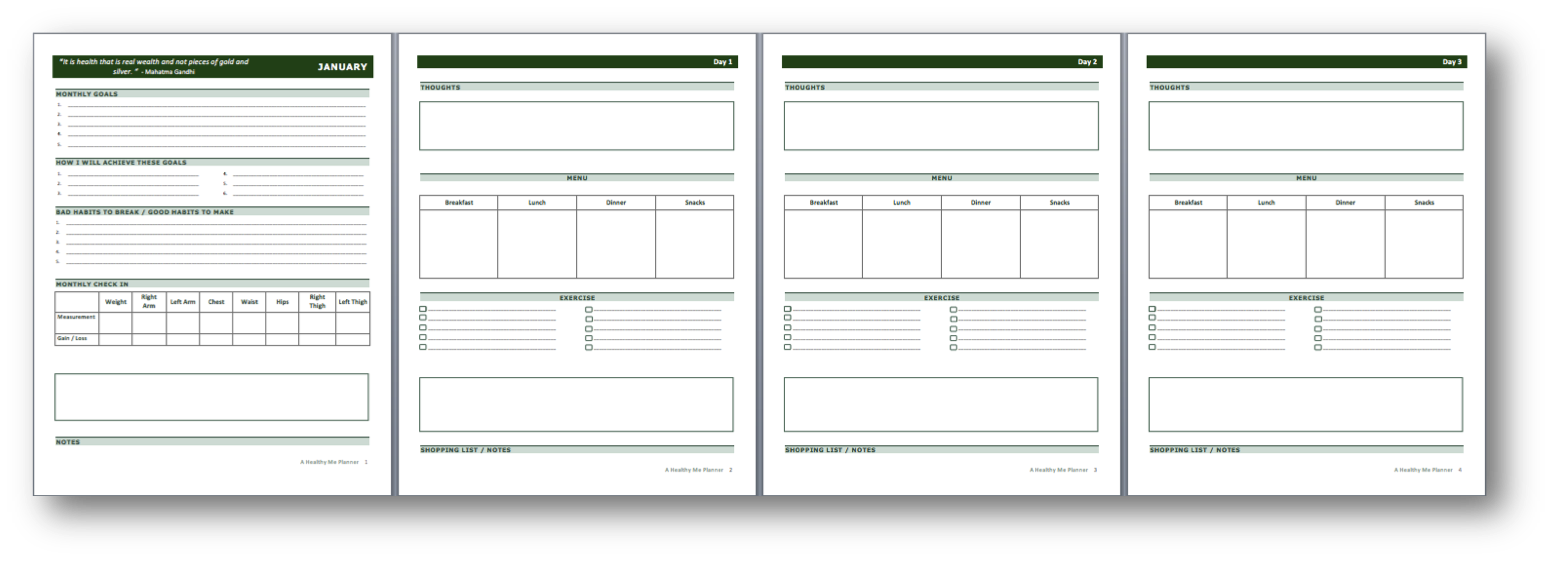 A Look Inside the Healthy Me Planner