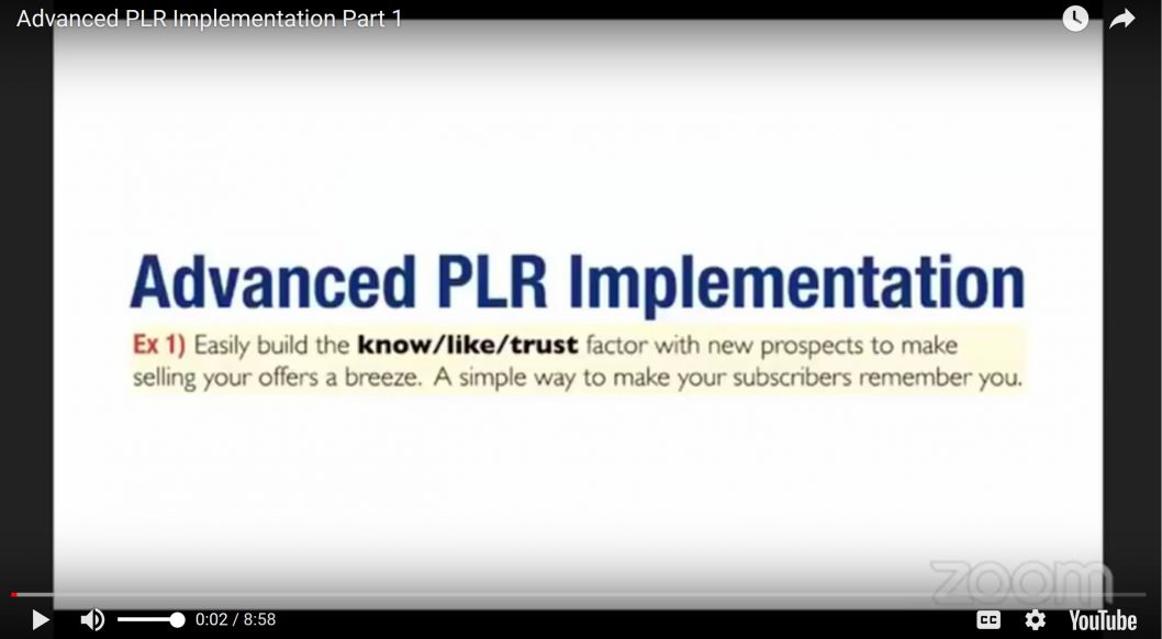 Advanced PLR Implementation Ideas
