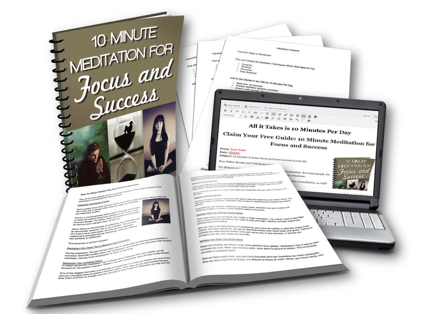 10-minute meditation for focus and success mockup marketing image
