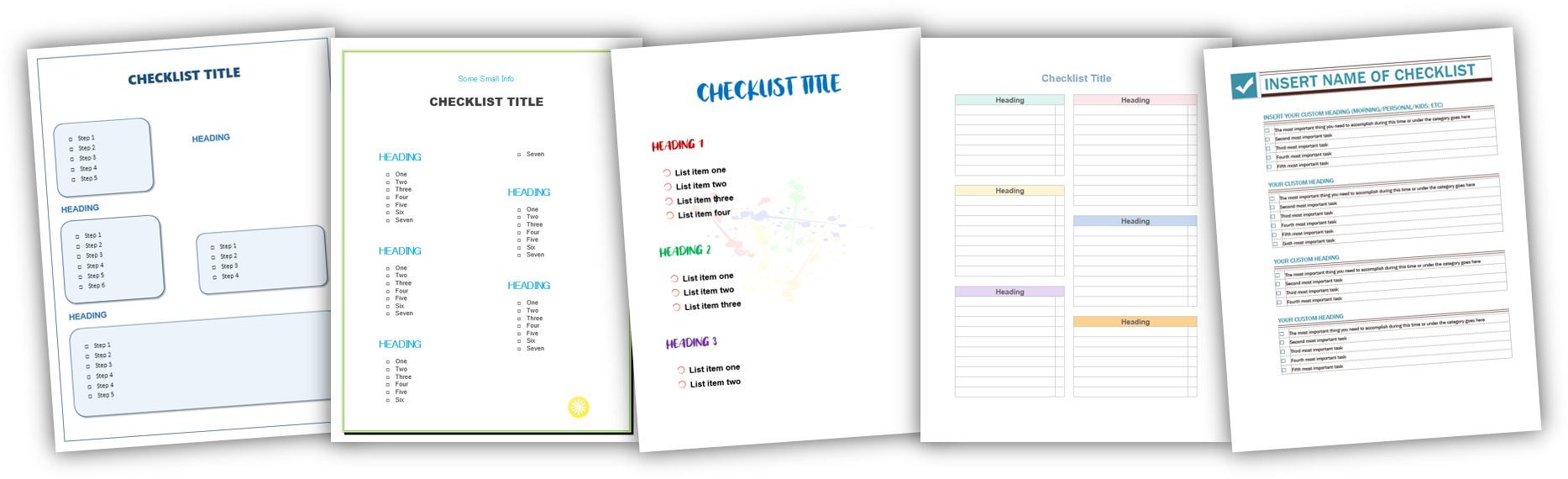 checklist templates