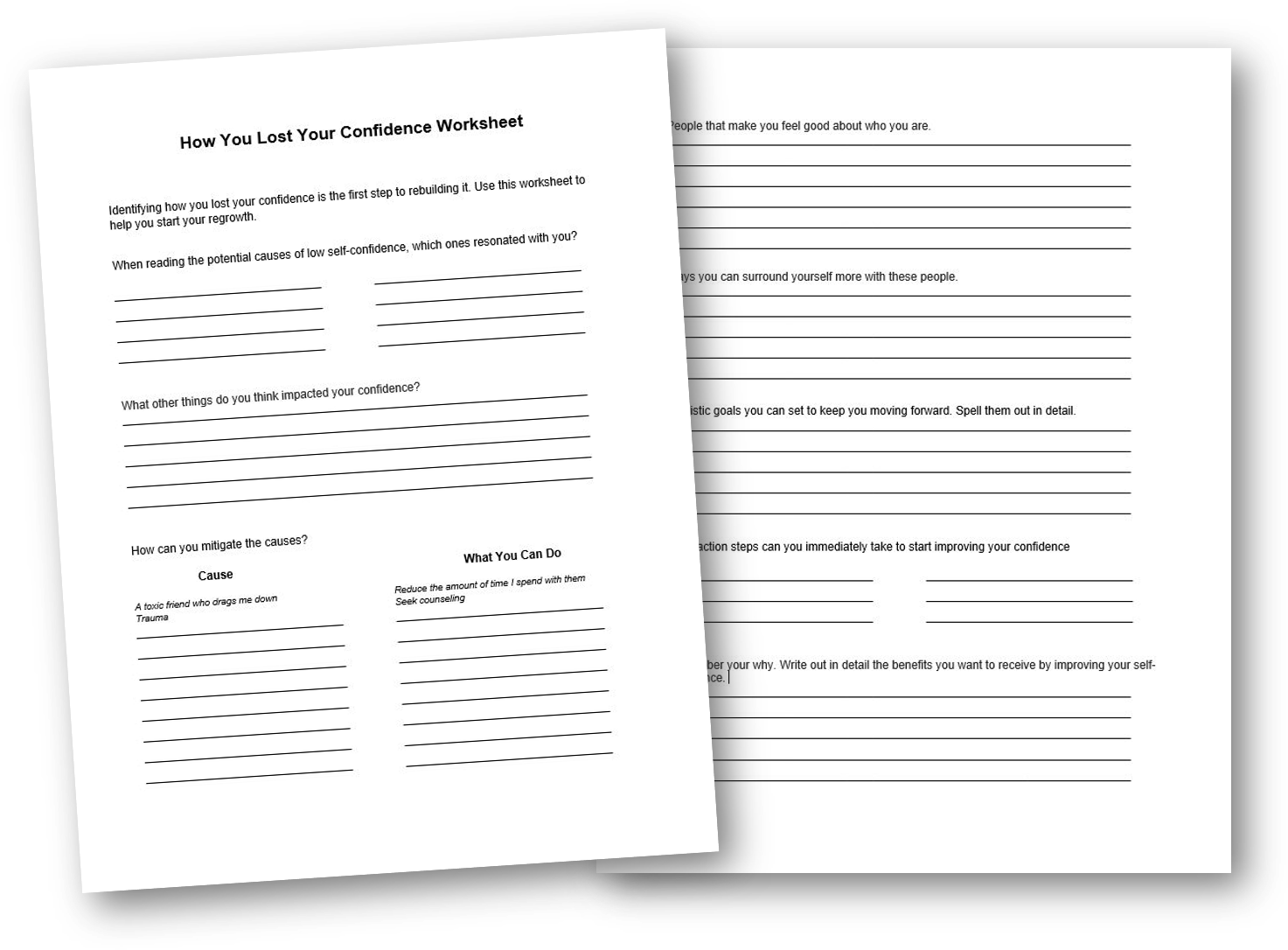 How You Lost Your Confidence PLR Worksheet