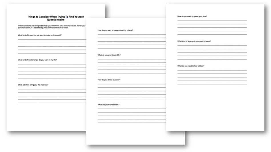 Reinventing Yourself 4-part PLR ecourse Lesson 3 Worksheets