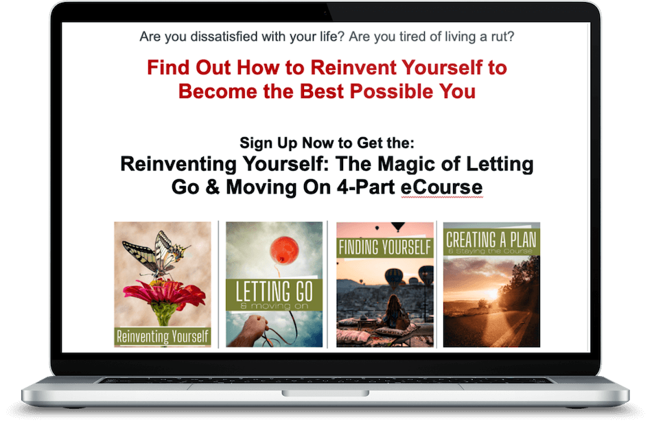 Reinventing Yourself 4-part PLR ecourse option page graphic