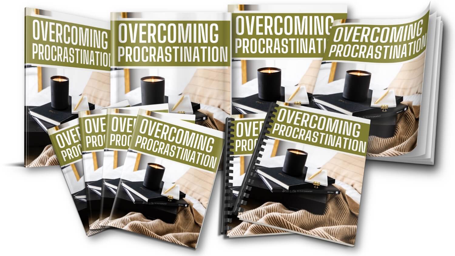 Overcoming Procrastination Report PLR composite marketing images v1