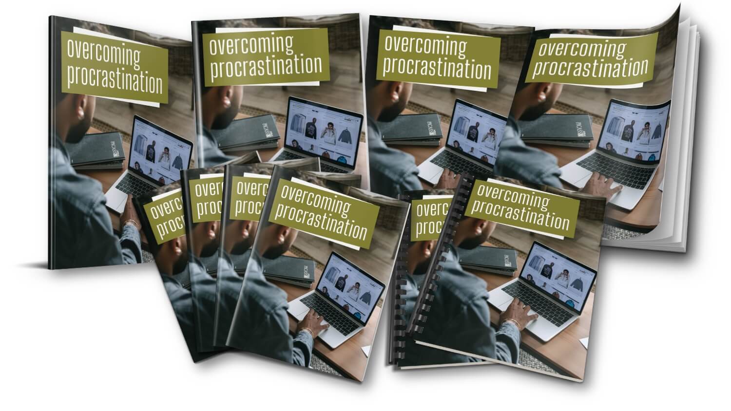 Overcoming Procrastination Report PLR composite marketing images v2