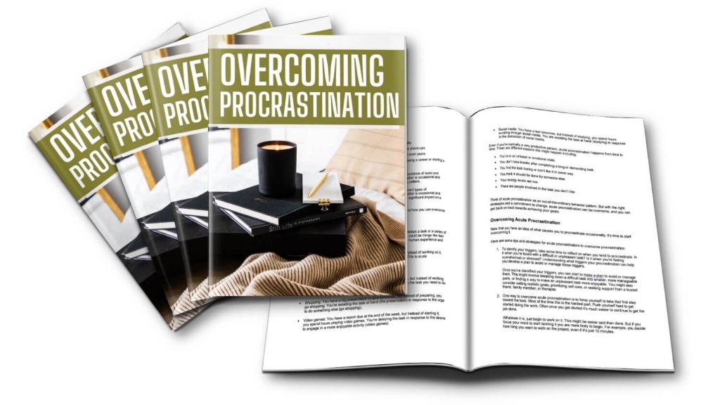 Overcoming Procrastination Report PLR marketing image