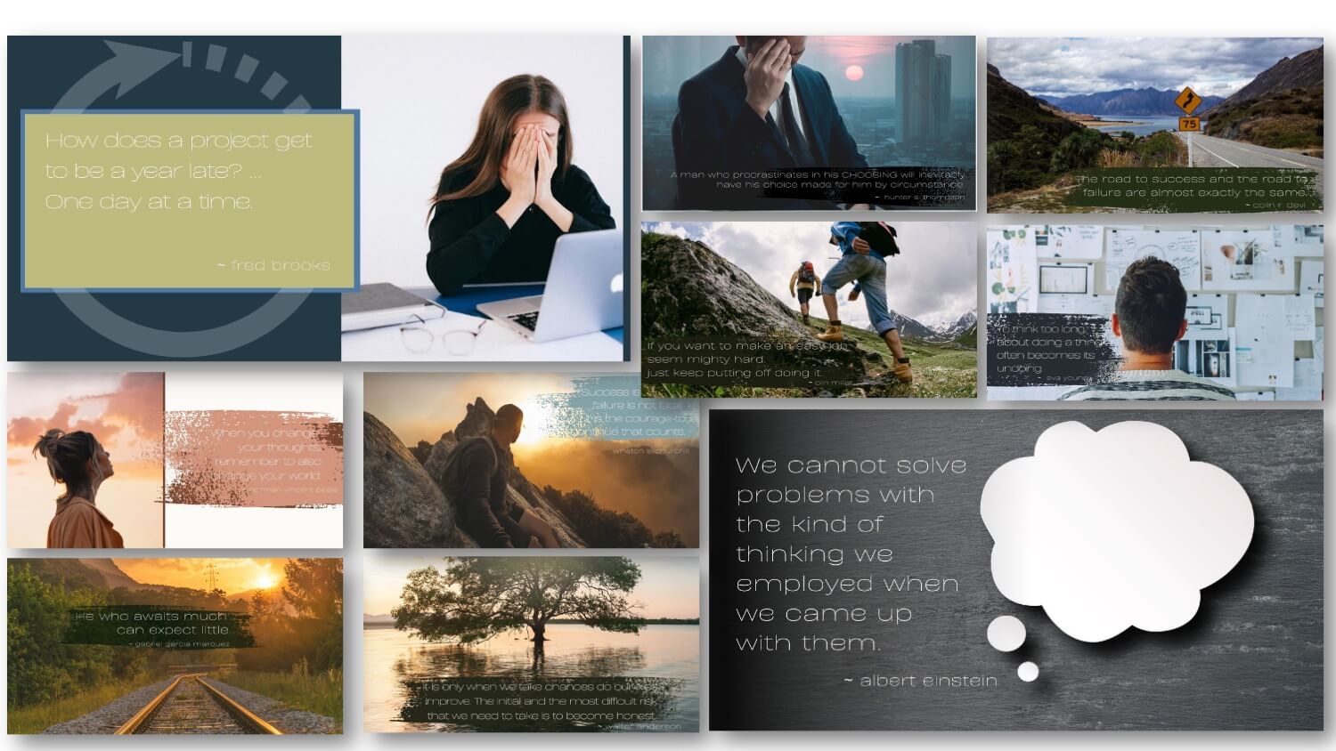 Overcoming Procrastination PLR Landscape/Banner social media graphics with Canva templates