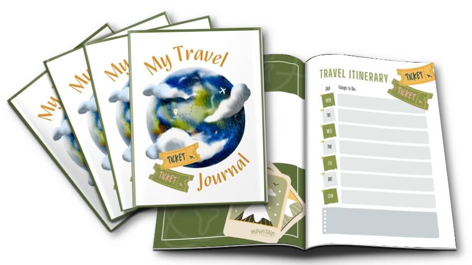 Watercolor Travel PLR Journal marketing image
