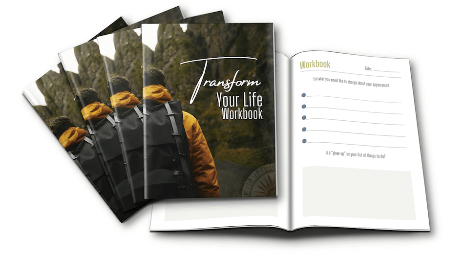 Transform Your Life Workbook interior pages - cover version 1 - marketing image