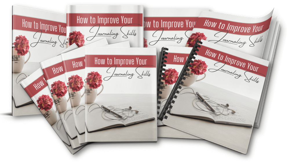 How to Improve Your Journaling Skills PLR report eCover composite marketing image v1