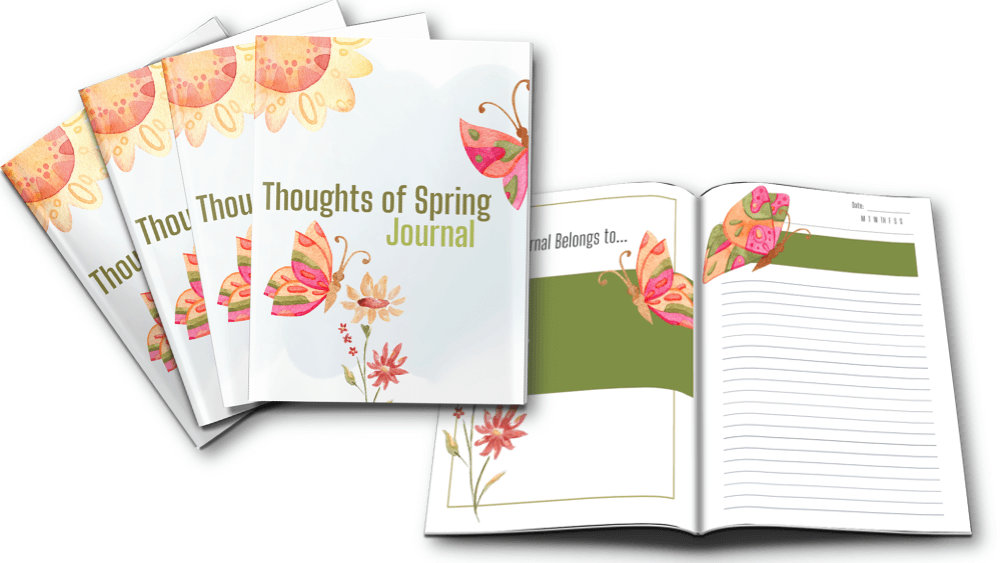 Year of Journaling PLR bundle Spring Journal inside view marketing image