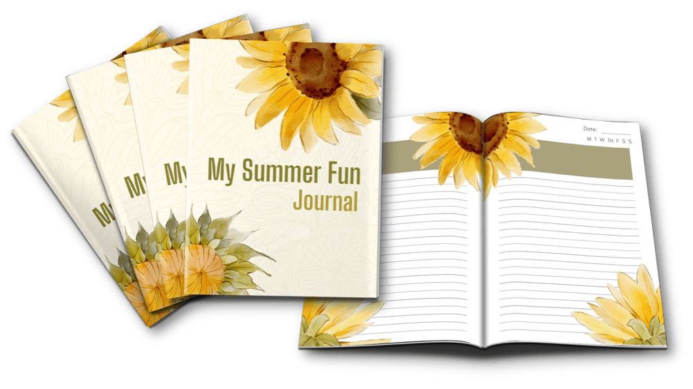 Year of Journaling PLR bundle Summer Journal inside view marketing image