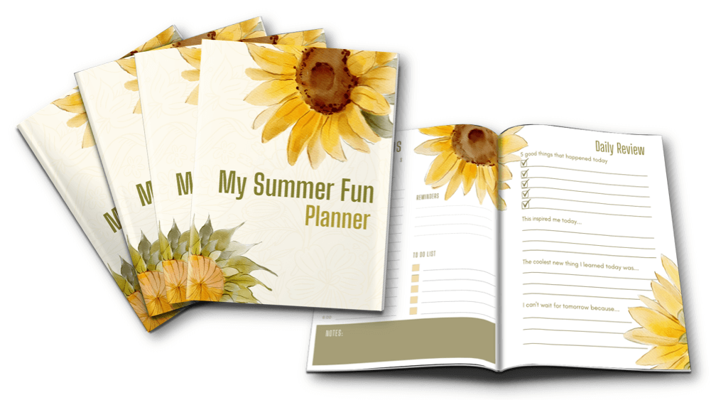 Year of Journaling PLR bundle Summer Planner inside view marketing image
