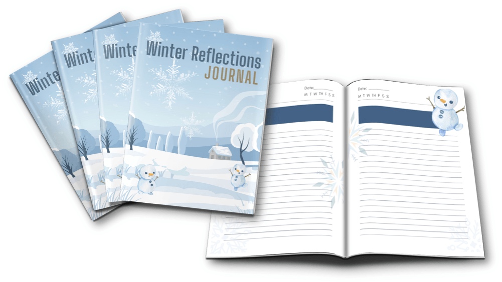 Year of Journaling PLR bundle Winter Journal inside view marketing image