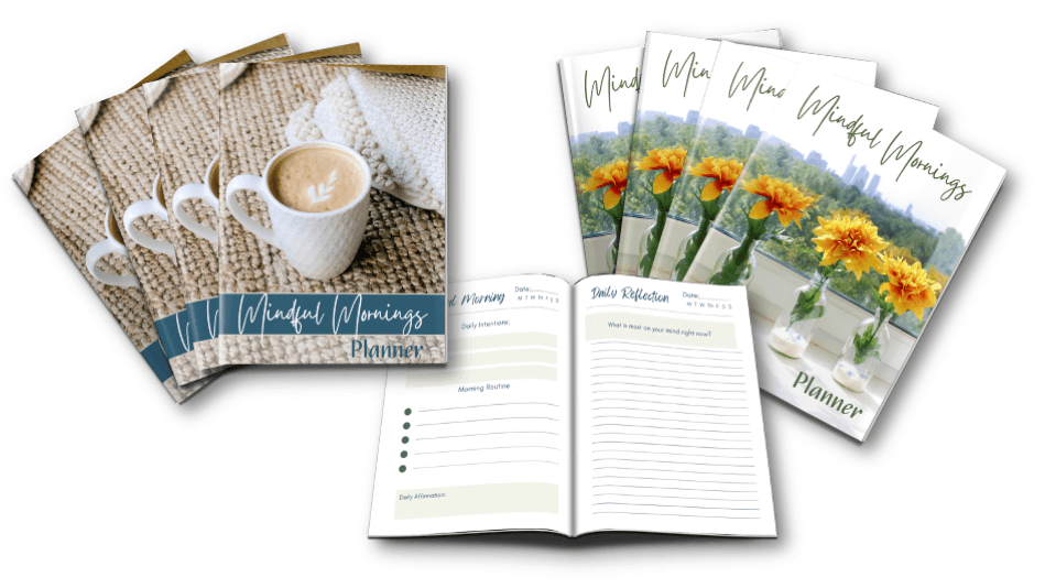 Morning Makeover Archive Bundle Mindful Mornings Planner inside view and both cover designs