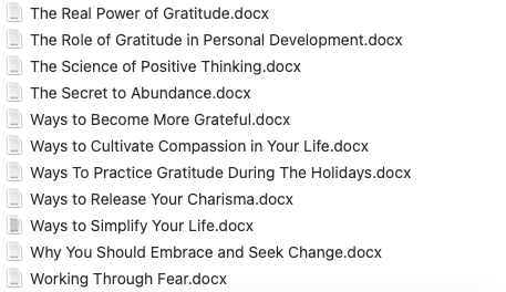 Gratitude Archive Article titles - v5