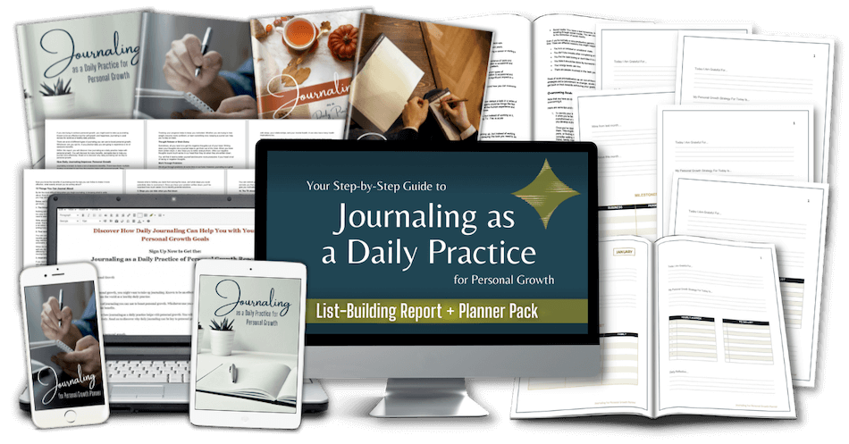 Journaling as a Daily Practice Report + Planner Pack composite marketing image