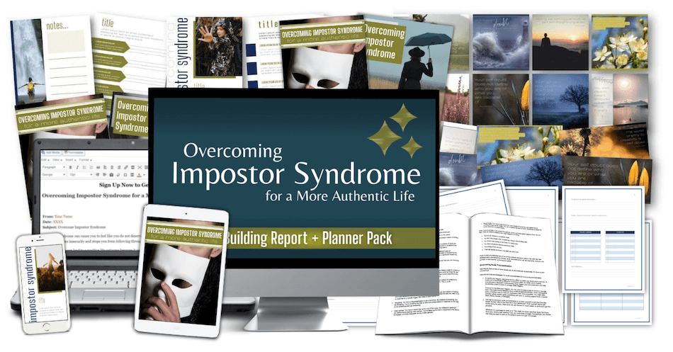 Overcoming Impostor Syndrome marketing mockup image