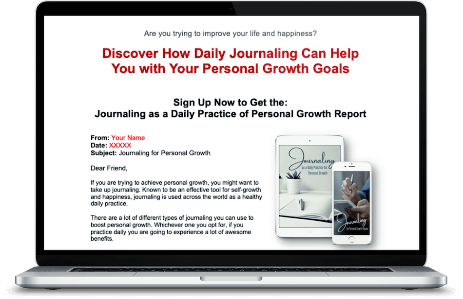 Journaling as a Daily Practice Opt-In Page marketing image
