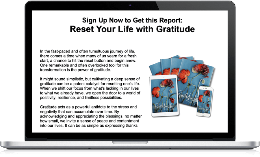 Reset Your Life with Gratitude Opt-In page marketing image