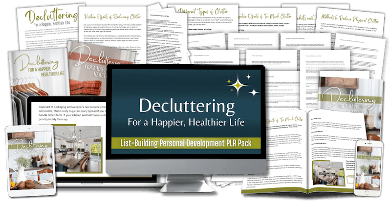 Decluttering for a Happier, Healthier Life marketing mockup image