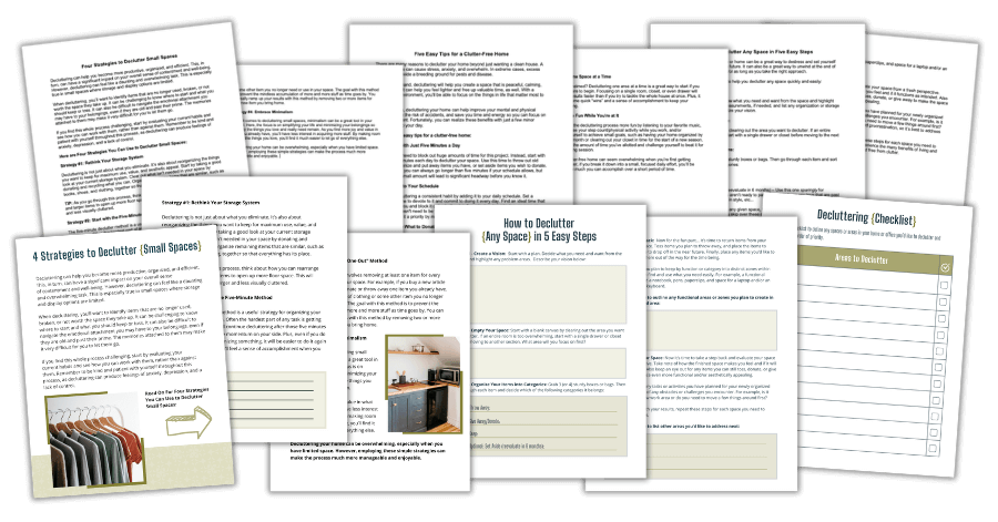 FREE Decluttering Articles & Printables Samples Pack