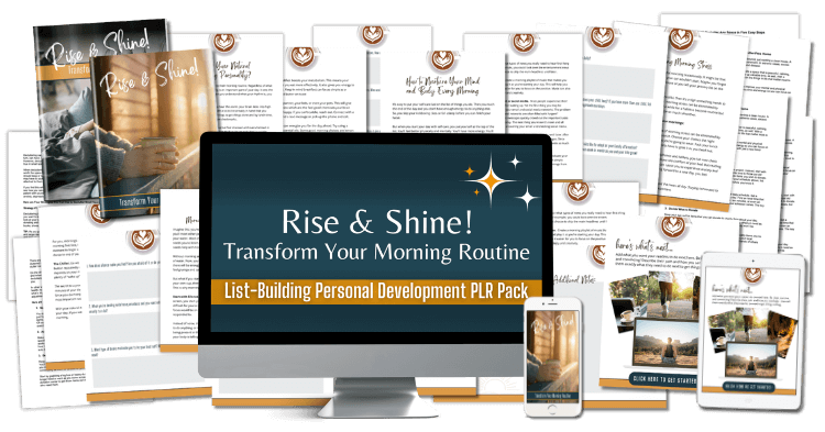 Rise & Shine Transform Your Morning Routine composite marketing image mockup
