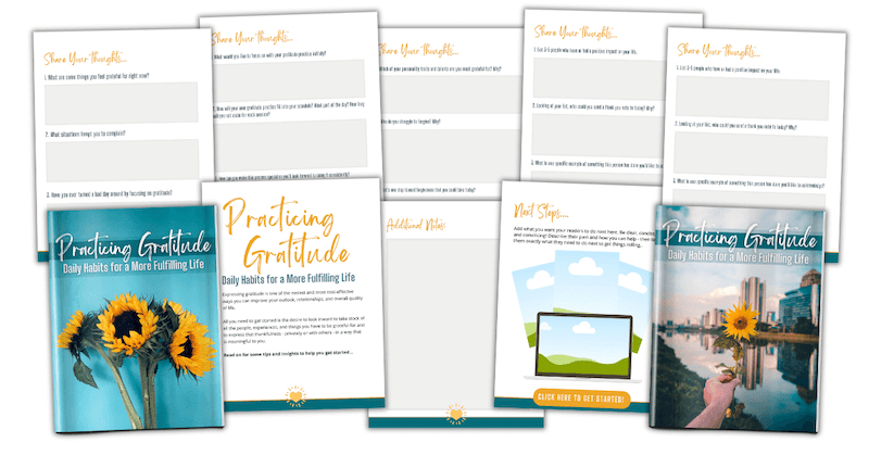 Practicing Gratitude Workbook Canva Templates - simplified version marketing image